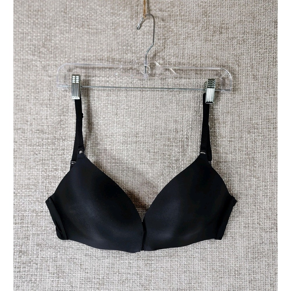 Victorias Secret No Wire T-Shirt Bra Womens 34DD Black Convertible Molded Cups